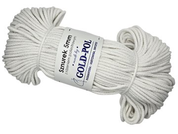 Sznurek 5mm BIAŁY WHITE...