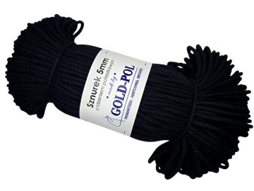 Sznurek 5mm BLACK CZARNY...