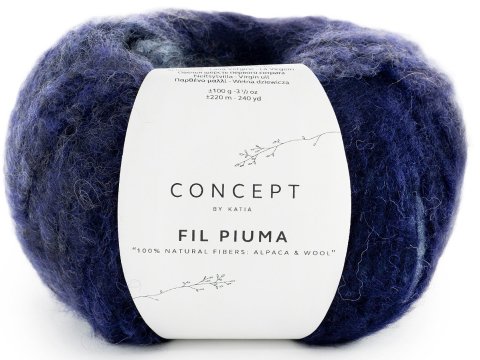 FIL PIUMA 302 MIX NIEBIESKI 100g 220m Concept by Katia włóczka tylko w Gold-Pol LIMITED EDITION