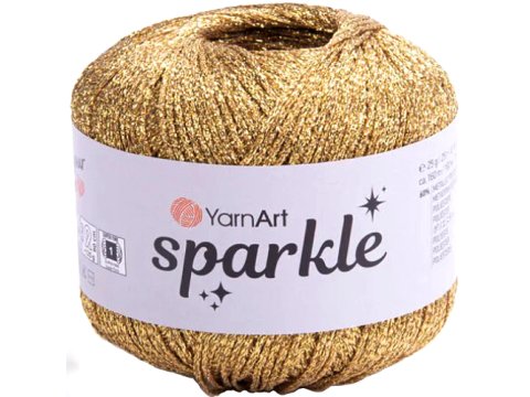 SPARKLE 1309 ZŁOTY CIEMNY 25g 160m YARNART sznurek brokatowy 2mm