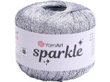 SPARKLE 1300 SREBRNY 25g 160m YARNART sznurek brokatowy 2mm