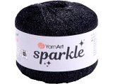SPARKLE 1360 CZARNY 25g 160m YARNART sznurek brokatowy 2mm