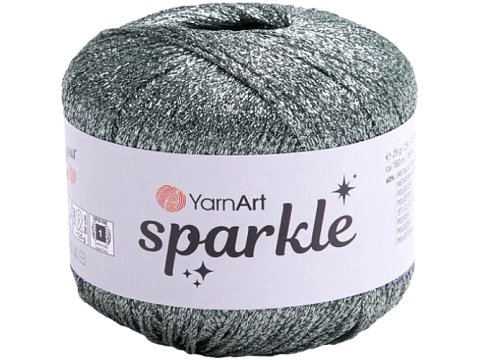 SPARKLE 1357 STALOWY SREBRNY CIEMNY 25g 160m YARNART sznurek brokatowy 2mm