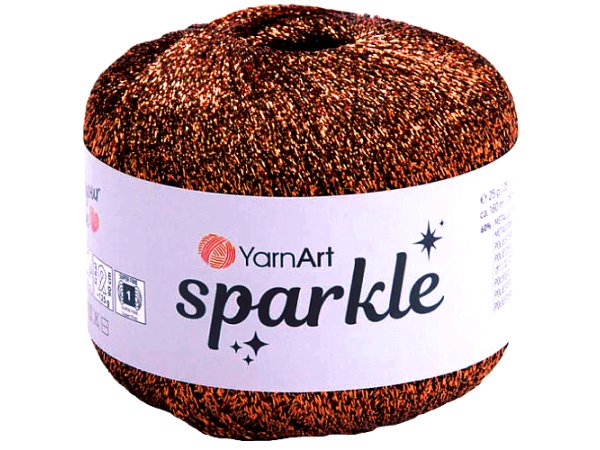 SPARKLE 1351 BRĄZOWY 25g 160m YARNART sznurek brokatowy 2mm