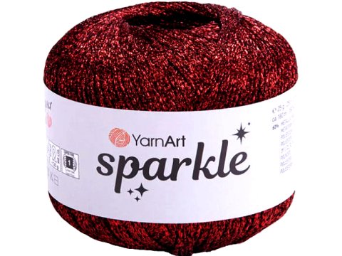 SPARKLE 1345 BORDOWY 25g 160m YARNART sznurek brokatowy 2mm