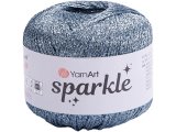SPARKLE 1318 NIEBIESKI SZARY 25g 160m YARNART sznurek brokatowy 2mm