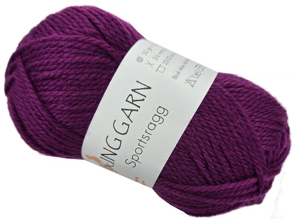 SPORTSRAGG włóczka 569 FIOLETOWA ŚLIWKA Viking Garn 50g 100m mix wełny sport czapki kominy sklep z włóczkami Warszawa
