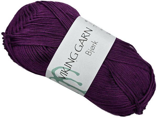 BJORK włóczka 568 FIOLETOWA ŚLIWKA Viking Garn 50g 147m bambusowa cienka z połyskiem OSTATNIE MOTKI