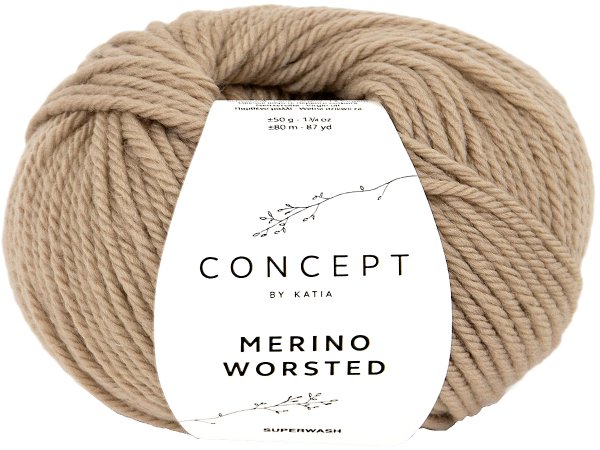 MERINO WORSTED 12 BEŻ BEŻOWA włóczka Katia 50g 80m 100% merino superwash