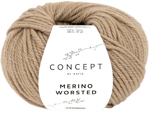 MERINO WORSTED 12 BEŻ BEŻOWA włóczka Katia 50g 80m 100% merino superwash