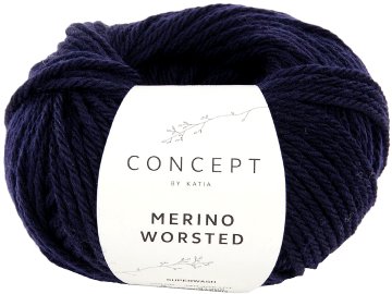 MERINO WORSTED 5 GRANATOWA...