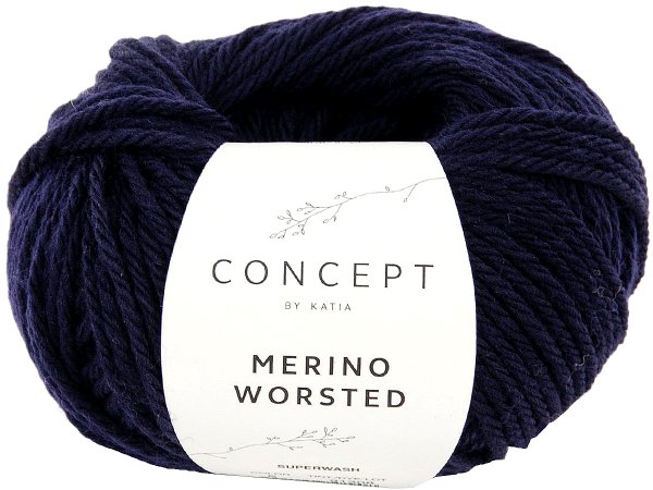 MERINO WORSTED 5 GRANATOWA włóczka Katia 50g 80m 100% merino superwash