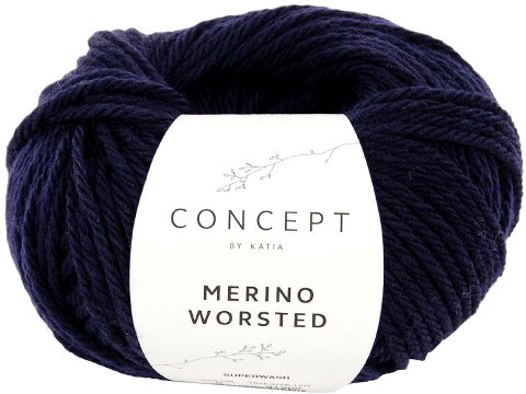 MERINO WORSTED 5 GRANATOWA włóczka Katia 50g 80m 100% merino superwash