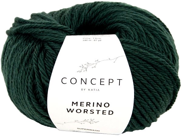 MERINO WORSTED 22 YIELONA BUTELKA włóczka Katia 50g 80m 100% merino superwash