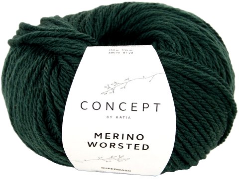 MERINO WORSTED 22 YIELONA BUTELKA włóczka Katia 50g 80m 100% merino superwash