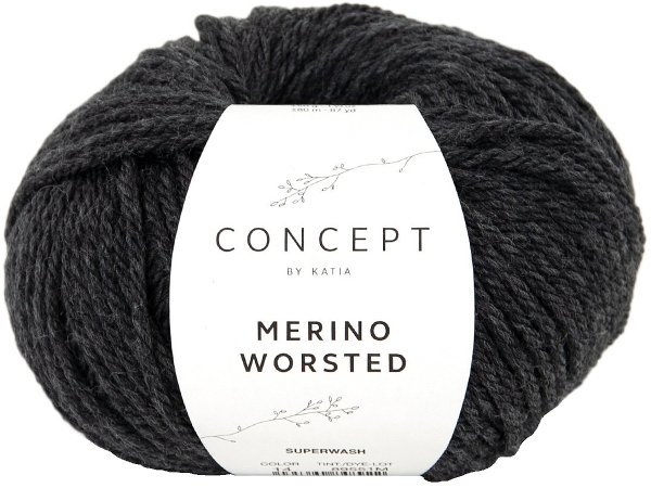 MERINO WORSTED 14 CIEMNY SZARY włóczka Katia 50g 80m 100% merino superwash