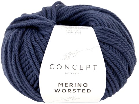 MERINO WORSTED 25 NIEBIESKI JEANS włóczka Katia 50g 80m 100% merino superwash