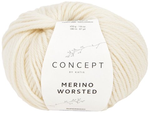 MERINO WORSTED 3 ECRU KREM włóczka Katia 50g 80m 100% merino superwash