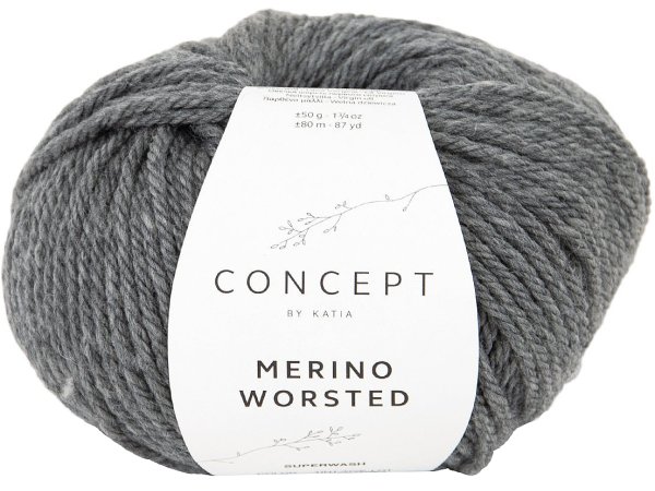 MERINO WORSTED 13 JASNY SZARY włóczka Katia 50g 80m 100% merino superwash