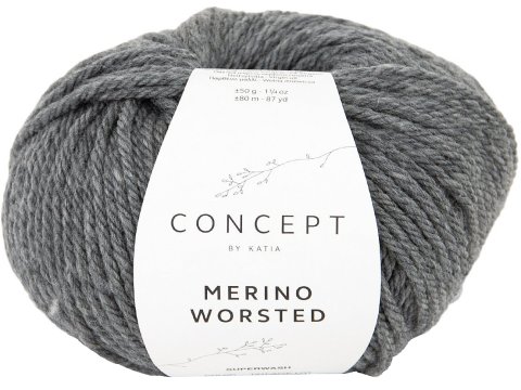 MERINO WORSTED 13 JASNY SZARY włóczka Katia 50g 80m 100% merino superwash