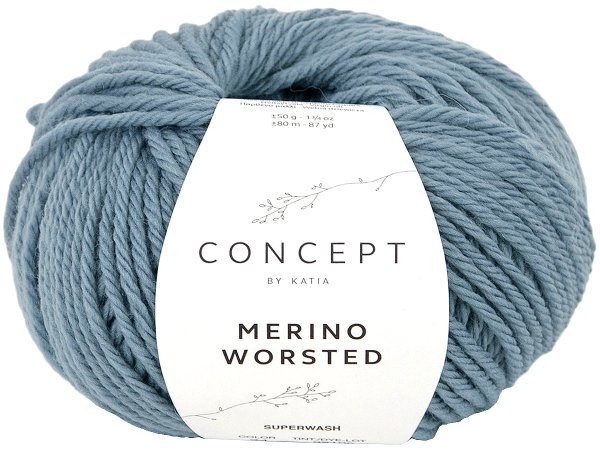 MERINO WORSTED 24 NIEBIESKI włóczka Katia 50g 80m 100% merino superwash