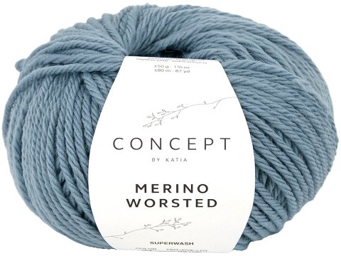 MERINO WORSTED 24 NIEBIESKI włóczka Katia 50g 80m 100% merino superwash