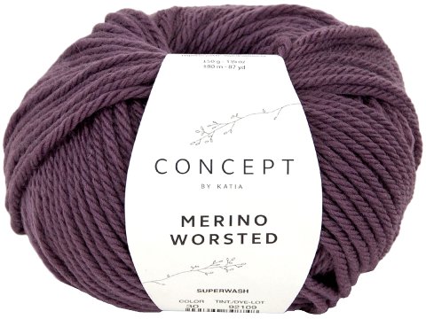 MERINO WORSTED 30 FIOLETOWY włóczka Katia 50g 80m 100% merino superwash
