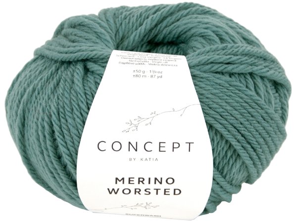 MERINO WORSTED 27 TURKUSOWA włóczka Katia 50g 80m 100% merino superwash