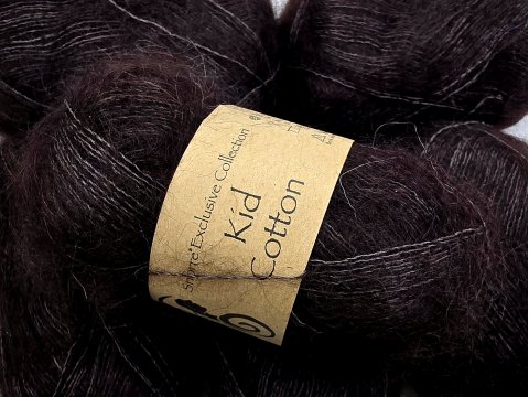 KID COTTON włóczka 708 GORZKA CZEKOLADA MOCCA Viking Garn 25g 200m mix moheru i bawełny