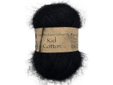 KID COTTON włóczka 703 CZARNA SADZA Viking Garn 25g 200m mix moheru i bawełny