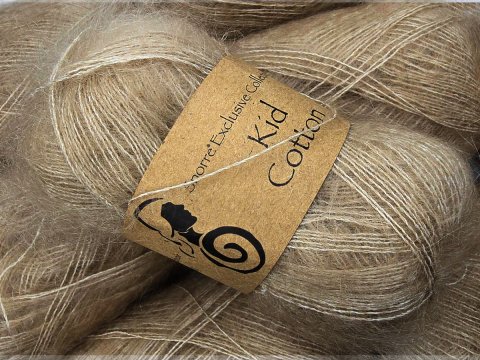 KID COTTON włóczka 707 BEŻOWA Viking Garn 25g 200m mix moheru i bawełny