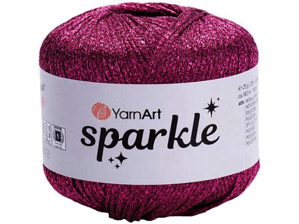 SPARKLE 1338 RÓŻ 25g 160m YARNART sznurek brokatowy 2mm