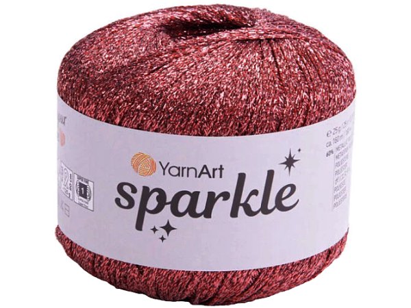 SPARKLE 1336 RÓŻ MIEDZIANY 25g 160m YARNART sznurek brokatowy 2mm