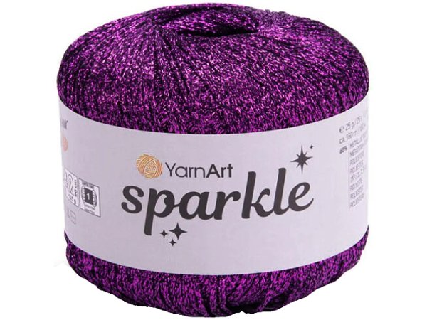 SPARKLE 1342 FIOLET ŚLIWKA 25g 160m YARNART sznurek brokatowy 2mm