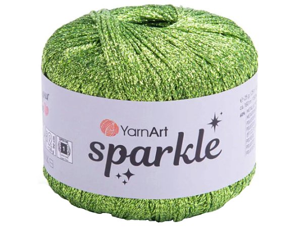 SPARKLE 1330 ZIELONY 25g 160m YARNART sznurek brokatowy 2mm