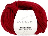 MERINO WORSTED 15 BORDOWA CIEMNO CZERWONA włóczka Katia 50g 80m 100% merino superwash