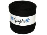 Spaghetti cotton CZARNY GŁADKI cena za 1 sztukę około 120m włóczka z recyklingu t-shirt nici bawełna sklep w Warszawie