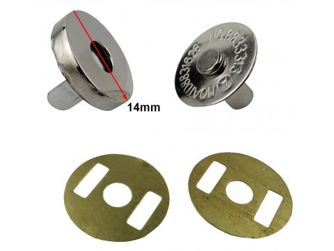 Zapięcie 14mm na magnes HURT 200sztuk magnetyczne do torby zapięcia do torebek