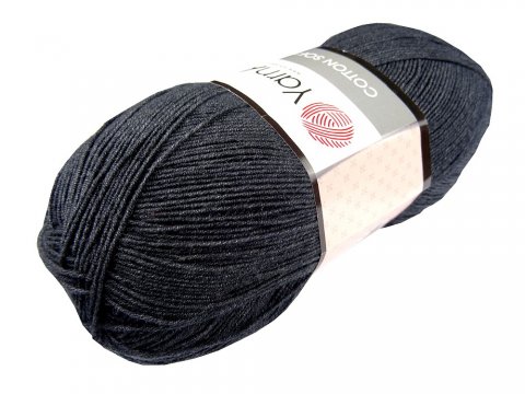 COTTON SOFT 28 GRAFIT - CZARNY MELANŻ 100g 600m YarnArt cieńka bawełna