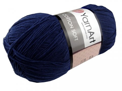 COTTON SOFT 54 GRANATOWY 100g 600m YarnArt cieńka bawełna