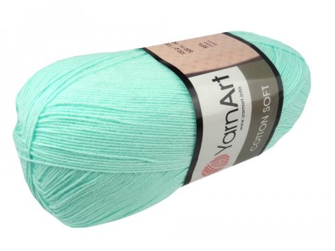 COTTON SOFT 76 AQUA AKWAMARYN NAJJAŚNIEJSZY 100g 600m YarnArt cieńka bawełna