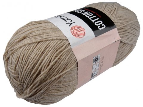 COTTON SOFT 87 LATTE JASNY BEŻ 100g 600m YarnArt cieńka bawełna