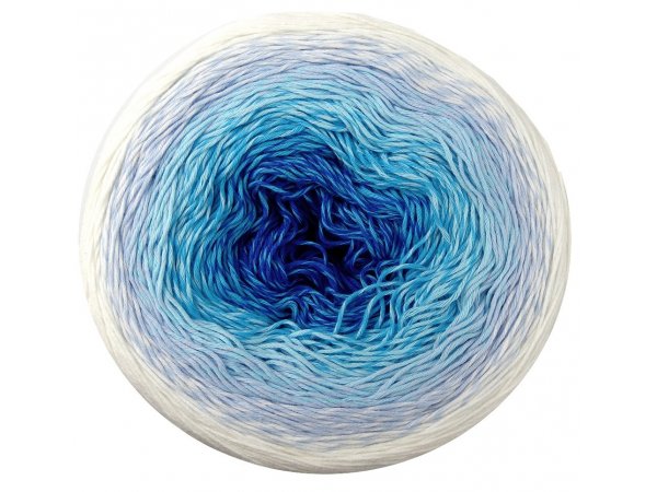 ROSEGARDEN 305 BIAłY/NIEBIESKI 100% BAWEŁNA włóczka YarnArt 250g 1000m cienka włóczka