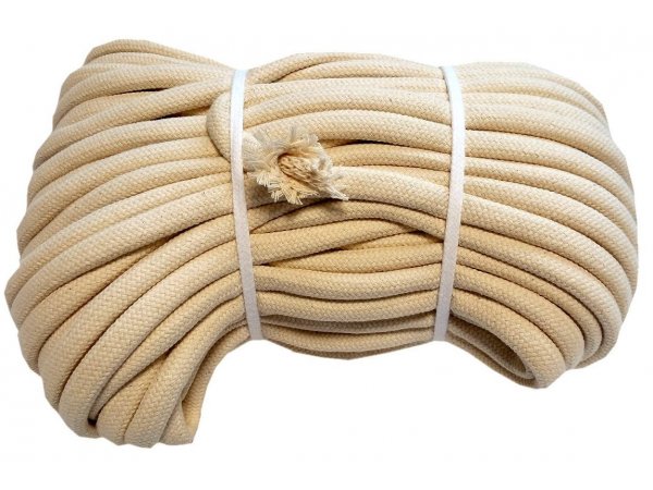 Sznurek 10mm 30m KREM/ECRU surowa bawełna niefarbowana z rdzeniem knot 10 knoty hurtownia