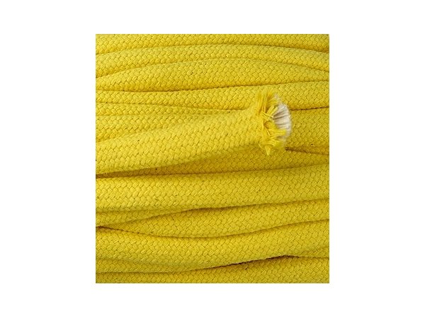 Sznurek 10mm cena za 1m ŻÓŁTY bawełniany z kremowym rdzeniem do odzieży