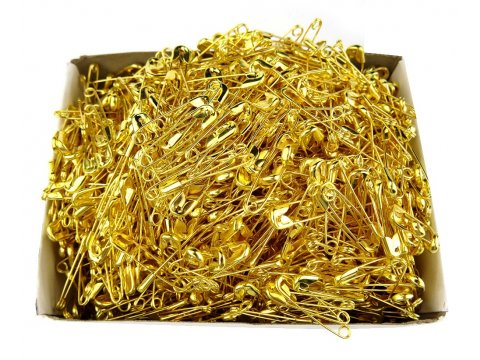 Agrafki do numerów startowych 22mm "00" ZŁOTE cena za 1728szt agrafka luzem krawieckie metalowe hurtownia Warszawa