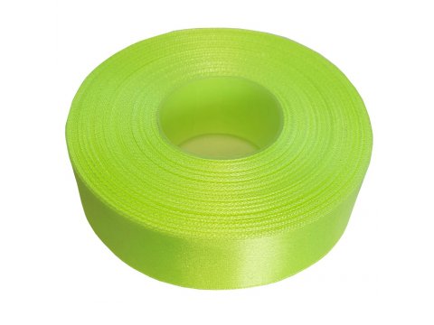 25mm wstążka atłasowa 25m 152 zielony fluo