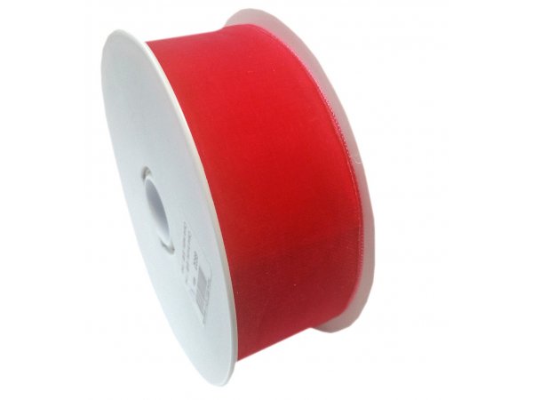 50mm tasiemka aksamitka cena za 1m CZERWONY 204 francuska welur hurtownia aksamitek największy wybór