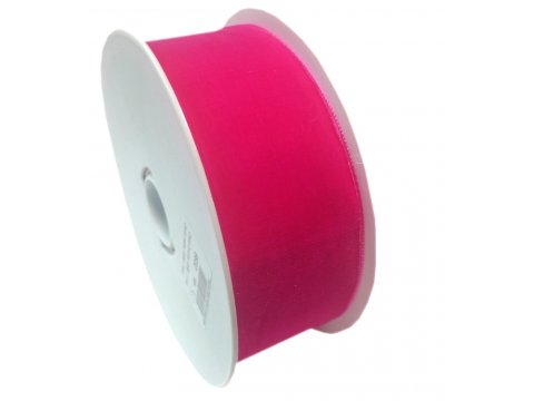 50mm tasiemka aksamitka cena za 1m RÓŻOWY OSTRY 210 francuska welur
