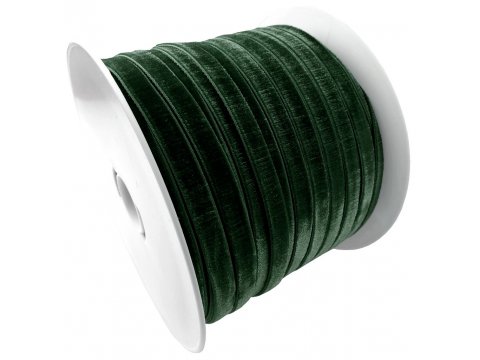 9mm Aksamitka elastyczna cena za HURT rolka 100m tasiemka ZIELONY FOREST 366 francuska welur